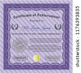 violet sample diploma. vector... | Shutterstock .eps vector #1176393835