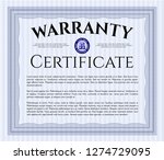 blue warranty. good design.... | Shutterstock .eps vector #1274729095
