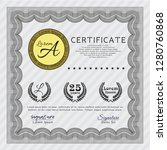 grey certificate diploma or... | Shutterstock .eps vector #1280760868