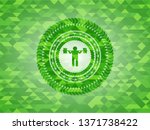 squat icon inside green emblem... | Shutterstock .eps vector #1371738422
