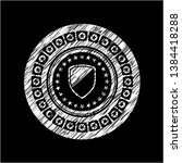 armor icon drawn on a blackboard | Shutterstock .eps vector #1384418288