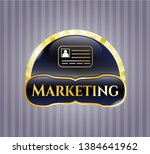  gold shiny emblem with... | Shutterstock .eps vector #1384641962