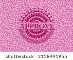 approve pink badge with bubbles ... | Shutterstock .eps vector #2158441955