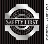 safety first silver badge.... | Shutterstock .eps vector #2158441975