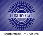 luxury car emblem with jean... | Shutterstock .eps vector #743735698