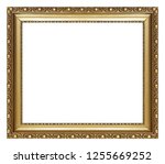 golden frame for paintings ... | Shutterstock . vector #1255669252