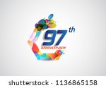 97th anniversary modern design... | Shutterstock .eps vector #1136865158