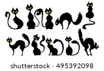 Black Cat Icon Element Set For...
