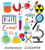 set of science stuff icon | Shutterstock .eps vector #113264908