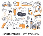 set of travel doodle isolated... | Shutterstock .eps vector #1945903342