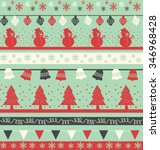 vintage christmas holiday... | Shutterstock .eps vector #346968428