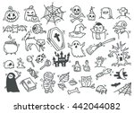 set of halloween doodle | Shutterstock . vector #442044082