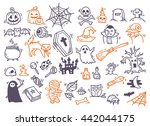 set of halloween doodle | Shutterstock . vector #442044175