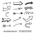 set of arrow doodle on white... | Shutterstock .eps vector #513015355