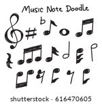 set of music note doodle  | Shutterstock .eps vector #616470605