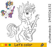 Cool Cartoon Unicorn With A...
