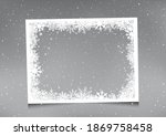 snowy rectangular frame... | Shutterstock . vector #1869758458