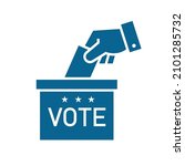hand voting ballot box icon ... | Shutterstock .eps vector #2101285732