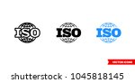 ISO icon of 3 types: color, black and white, outline. Isolated vector sign symbol.