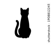 black cat silhouette on white... | Shutterstock .eps vector #1908812245