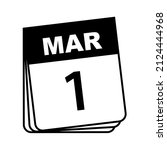 march 1. calendar icon. vector... | Shutterstock .eps vector #2124444968