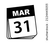 march 31. calendar icon. vector ... | Shutterstock .eps vector #2124445055