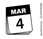 march 4. calendar icon. vector... | Shutterstock .eps vector #2124445058