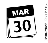 march 30. calendar icon. vector ... | Shutterstock .eps vector #2124445112