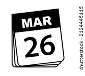 march 26. calendar icon. vector ... | Shutterstock .eps vector #2124445115
