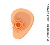 human sore ear in front.... | Shutterstock .eps vector #2015389892