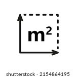 square meter icon. m2 sign.... | Shutterstock .eps vector #2154864195