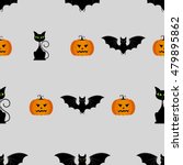 halloween seamless pattern with ... | Shutterstock .eps vector #479895862