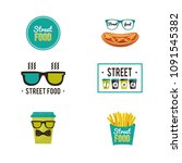 set of vector logos. fast food... | Shutterstock .eps vector #1091545382
