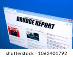 Small photo of Ryazan, Russia - March 28, 2018 - Homepage of Drudge Report website on a display of PC, web adress - drudgereport.com.