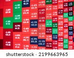 Background of Stock heatmap on the monitor in predominantly red