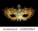 Golden Venetian Mask Realistic...