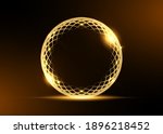 golden ring frame of flower of... | Shutterstock .eps vector #1896218452