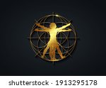 sacred geometry gold symbol.... | Shutterstock .eps vector #1913295178