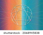 enneagram icon  sacred geometry ... | Shutterstock .eps vector #2068945838