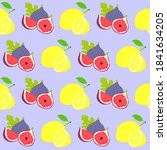 pattern yellow lemon and fig... | Shutterstock .eps vector #1841634205