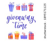 giveaway time. promo banner for ... | Shutterstock .eps vector #1895171125