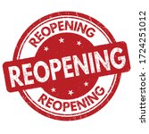 reopening sign or stamp on... | Shutterstock .eps vector #1724251012