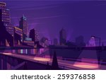 night cityscape. vector... | Shutterstock .eps vector #259376858