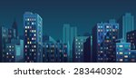 night cityscape. vector... | Shutterstock .eps vector #283440302