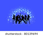 disco dancing and young people. ... | Shutterstock .eps vector #80139694