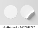 blank curled sticker mockup... | Shutterstock . vector #1432284272