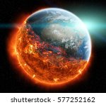 View Of Planet Earth Burning In ...