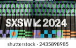 Small photo of AUSTIN, TEXAS - MAR 10, 2024: SXSW South by Southwest Annual music, film, and interactive conference and festival. SXSW sign at Austin Convention Center