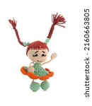 Small photo of Pippi, the longstocking isolated on white background