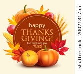 thanksgiving day greeting card... | Shutterstock .eps vector #2002131755